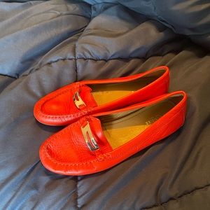 Beautiful Coach Orangish/Red Loafers